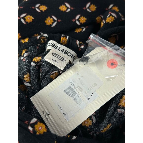 BILLABONG Open Heart Romper Sz L Orange Floral Open Back Tie Romper Boho Summer - Picture 7 of 11